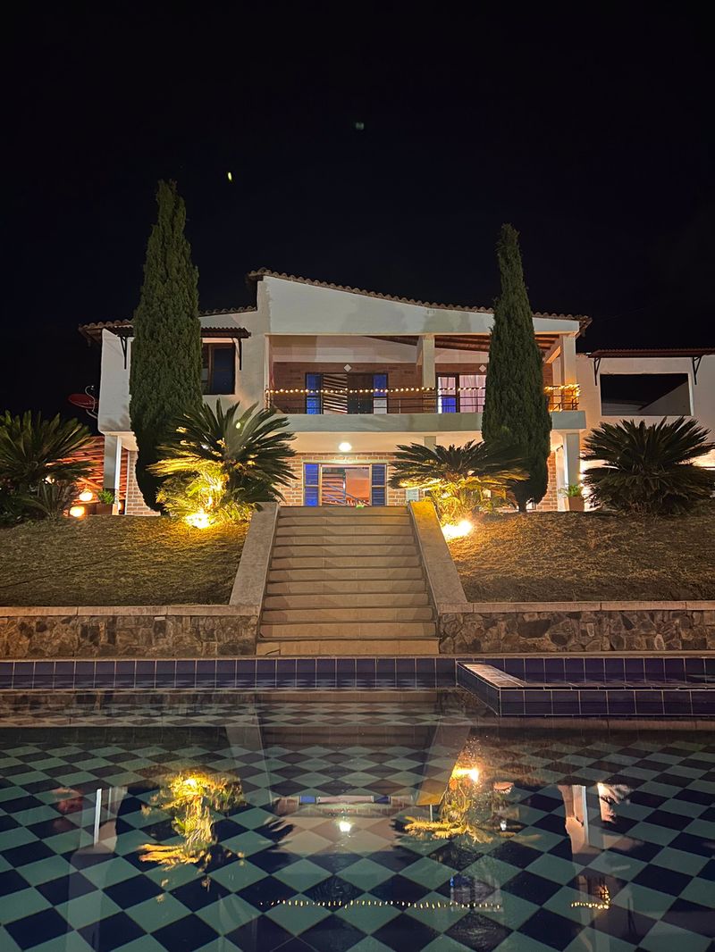 The finca at night