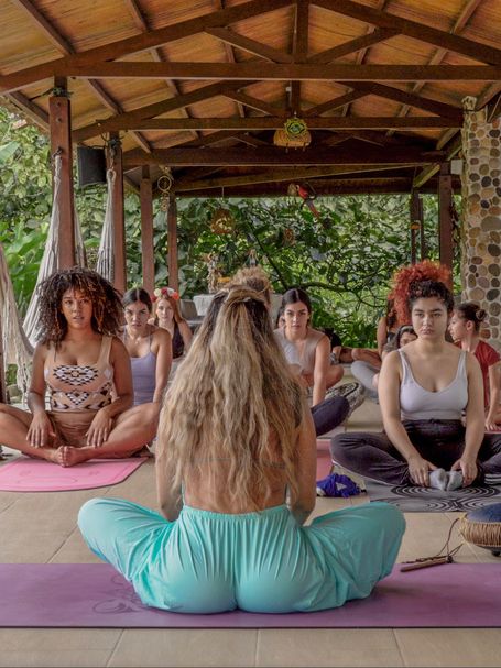 Yoga in the pavilion